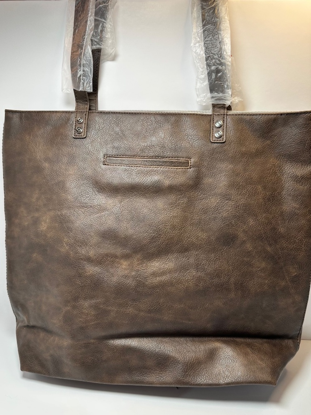 Thirty-One Around Town Tote Chestnut Distressed Pebble | Large Shoulder Bag - Picture 3 of 4